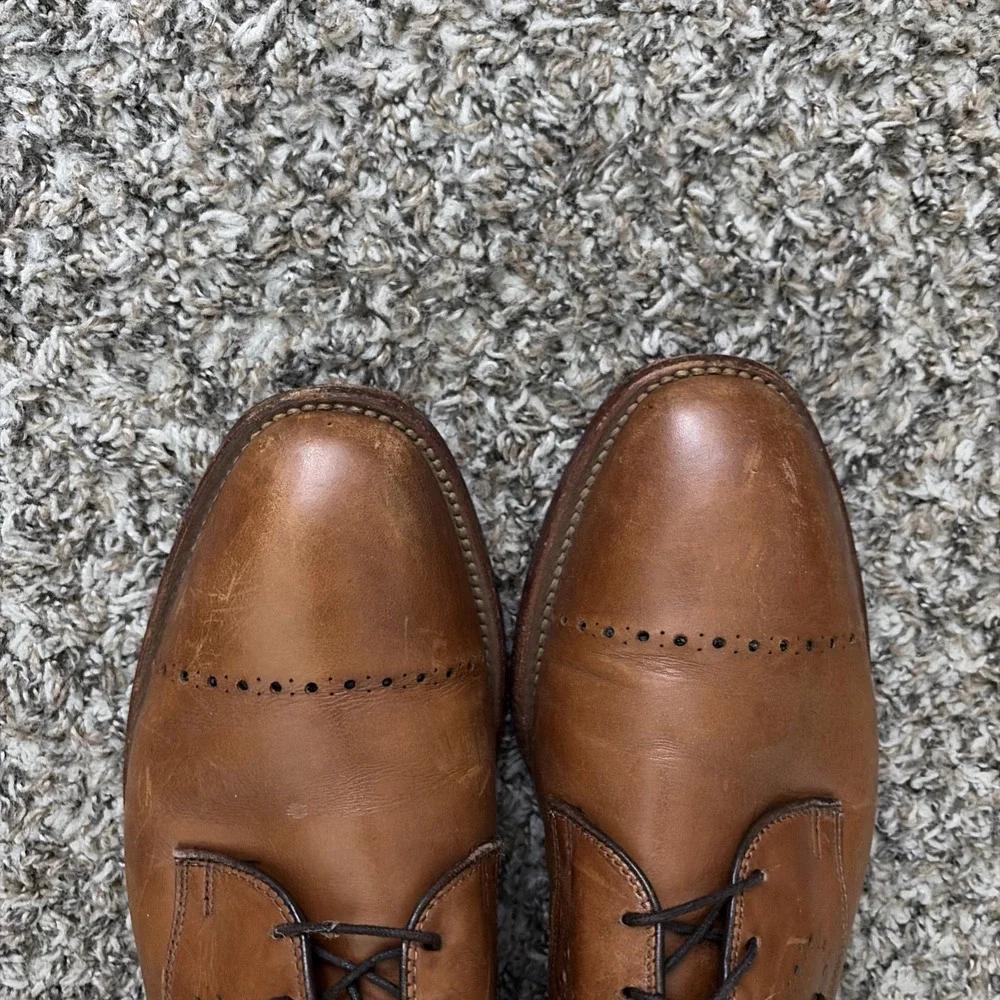 Allen Edmonds Troy Walnut Brogue Oxford Dress Shoes Mens Size 8 Lace Up USA Made